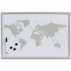 Bílá magnetická tabule World se třemi magnety, 60x40 cm, ZELLER