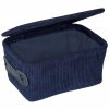 Úložný košík do koupelny s víkem ANELA, 14 x 19 cm, tmavě modrý, WENKO