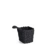 Úložné koše s rukojetí, tkaný papír, sada 2 ks, černá barva