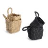 Úložné koše s rukojetí, tkaný papír, sada 2 ks, černá barva