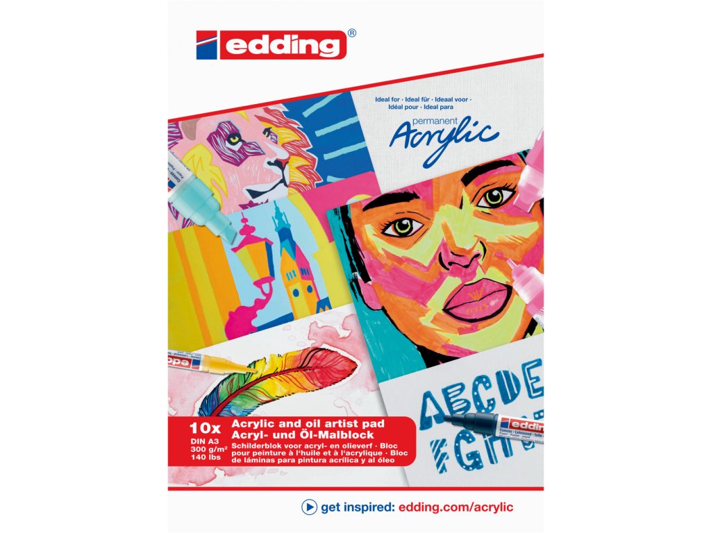 Edding 30010 | blok papírů Acrylic A3 (Barva 10 listů)