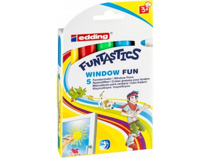 Edding 16 | popisovač na okna pro děti FUNTASTICS (Barva 5ks (sada))