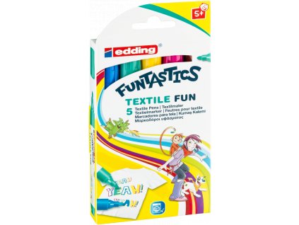 Edding 17 | popisovač na textil pro děti FUNTASTICS (Barva 5ks (sada))
