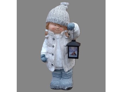 Holka ve vestě s LED lucernou