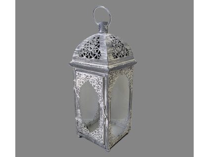 Lampa šedá patina kov se sklem