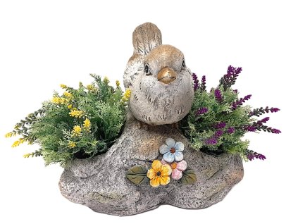 Obal MG s ptáčkem a květinami