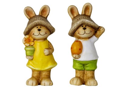 Králík v čepici stojící 2 druhy