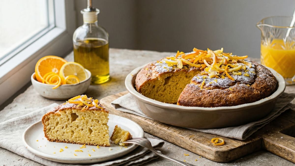 Citrusový koláč s olivovým olejem – vláčná a lehká sladkost s vůní pomerančů a citronů (fresh.iprima.cz)