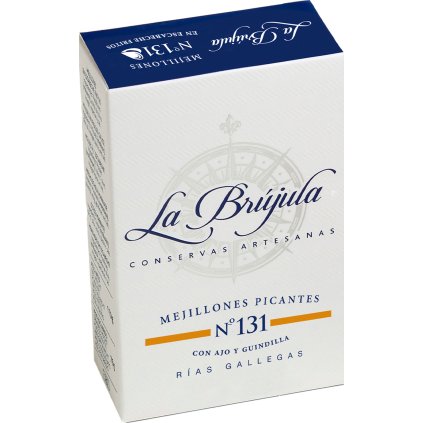 Slávky (Mejillones) pikantní, 16/20, La Brújula, 110g