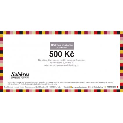 Dárková poukázka v hodnotě 500 Kč