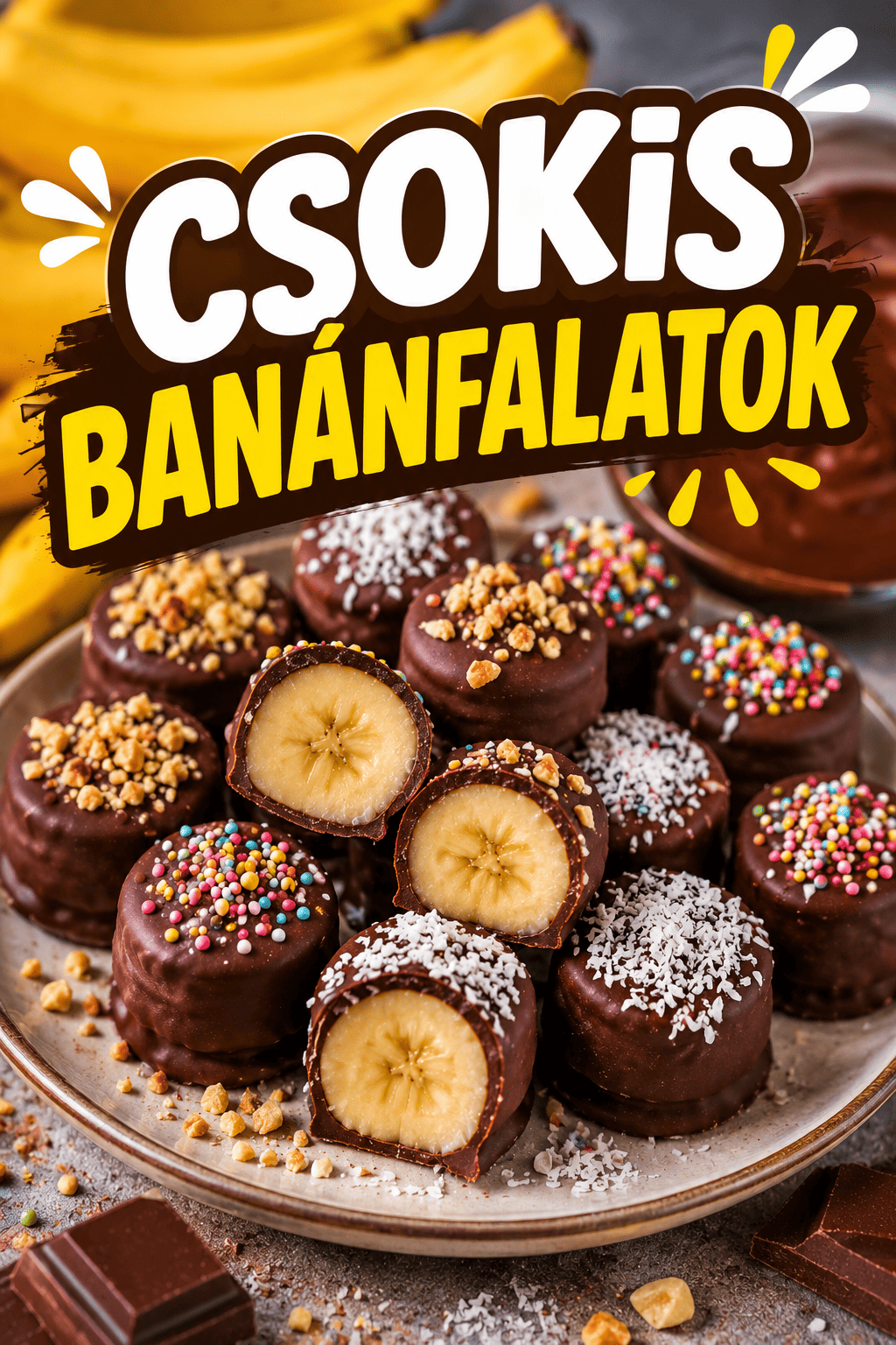 Csokis banánfalatok recept – gyors, látványos