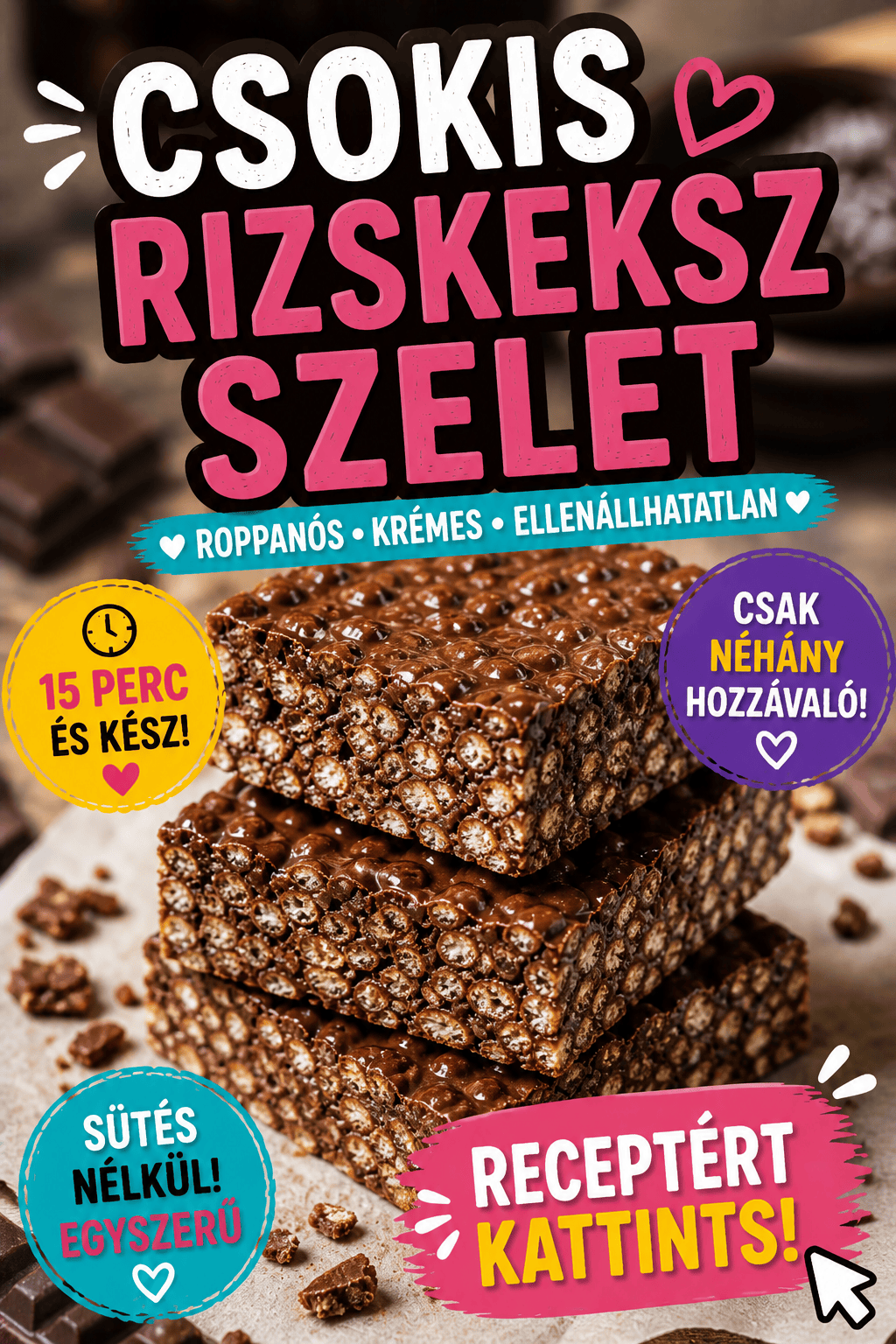 Csokis rizskeksz szelet recept – roppanós, sütés nélküli desszert