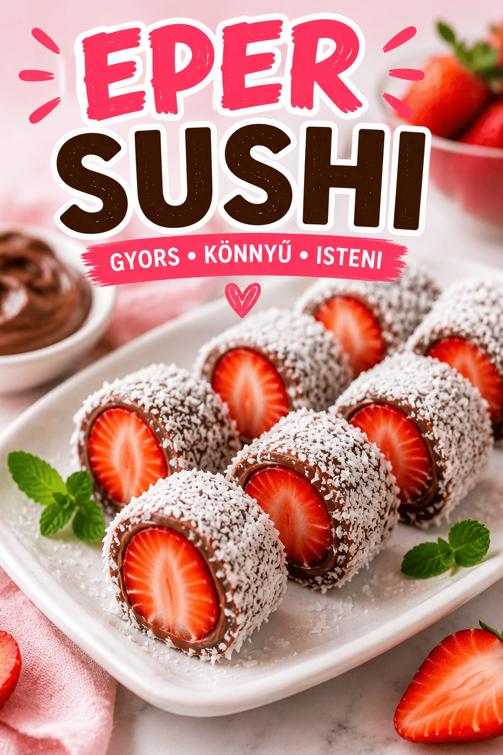 Eper sushi recept – A látványos, sütés nélküli desszert