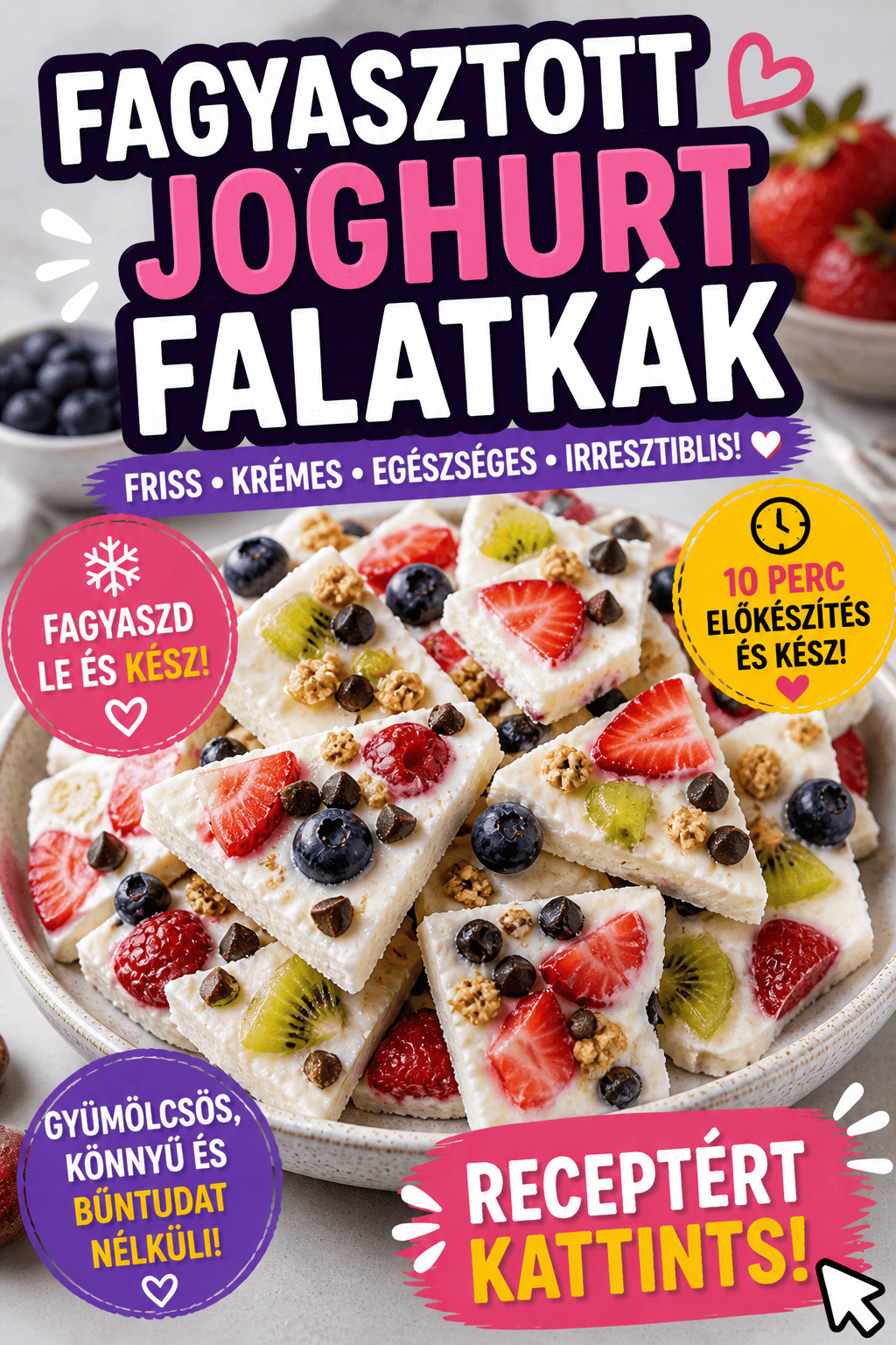 Fagyasztott joghurt falatkák - hűsítő desszert