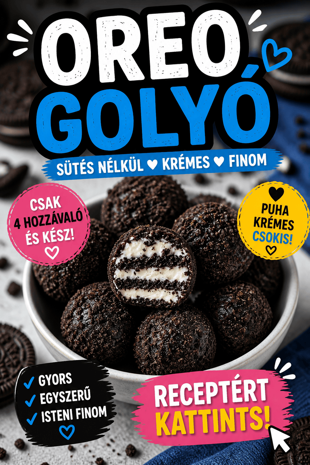 Oreo golyó recept – a legkrémesebb sütés nélküli édesség
