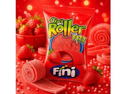 Fini roller eper ízű gumicukor