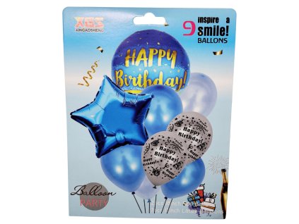 Happy Birthday lufi szett kék szürke 9db os