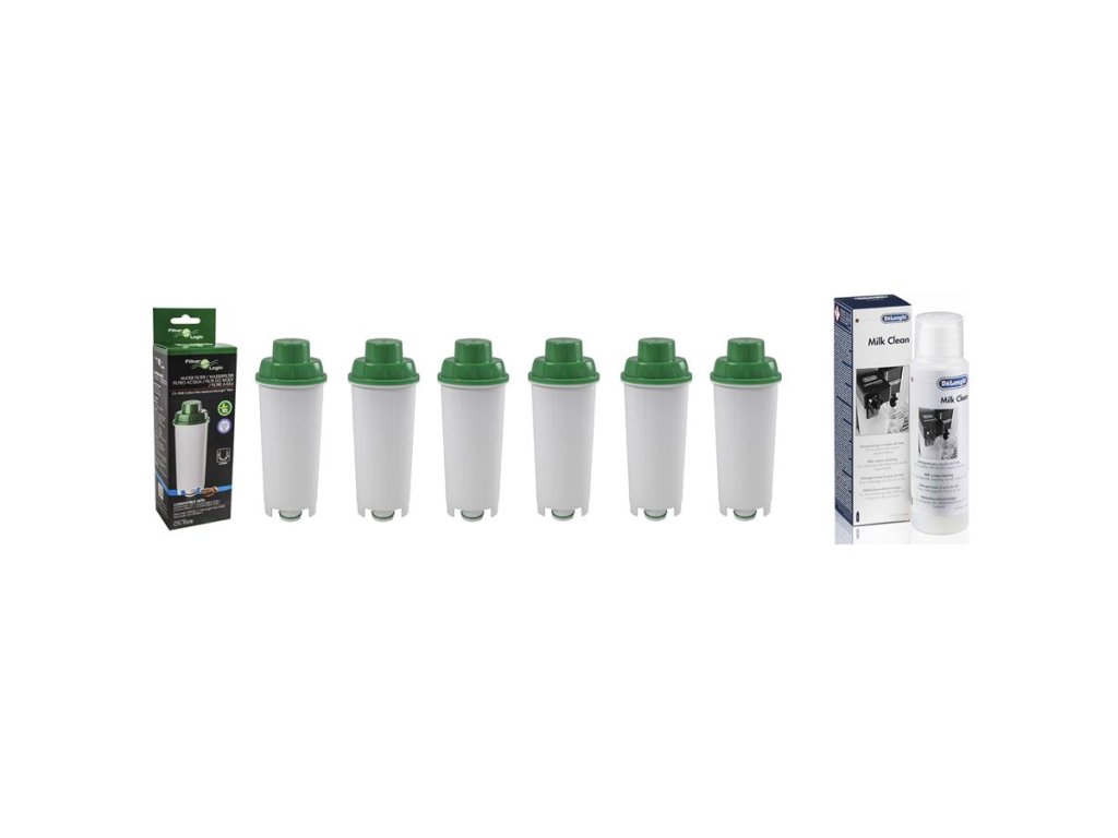 DeLonghi DLS C002 - Filter Logic CLF-950 (náhrada) 6 ks + DeLonghi SER3013 Milk Clean