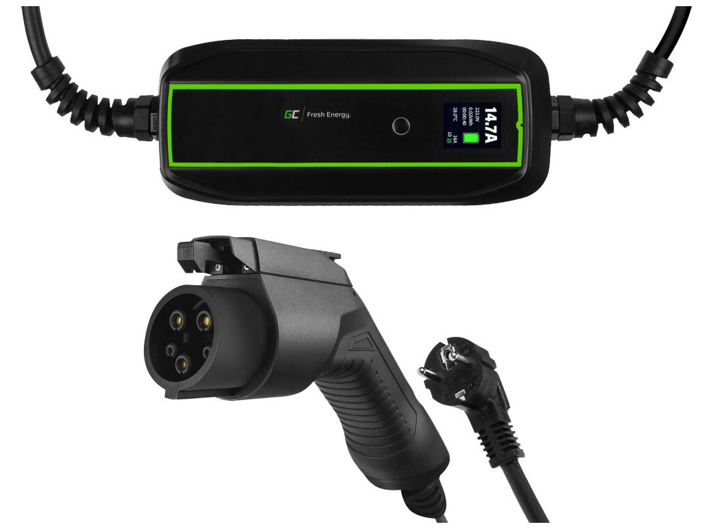 EV17 Green Cell GC EV PowerCable 3.6kW Schuko - Type 1 nabíjačka pre elektromobily a plug-in hybridy