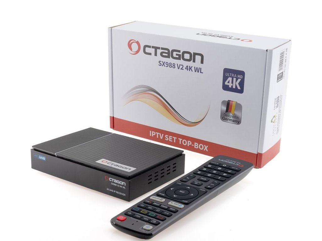 OCTAGON SX988 V2 WL 4K UHD IP 5G Wi-Fi Linux Smart TV, IPTV prijímač