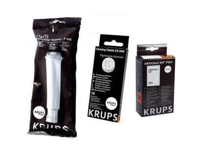 Krups F08801 Aqua Filter Claris + F0540010 odvápňovač + XS300010 čistiace tablety pre espressá Krups