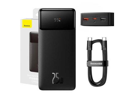 Powerbank Baseus Bipow, 20000mAh, 2x USB, USB-C, 25W (čierna)