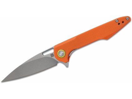 Artisan 1821PS-OEF Small Archaeo vreckový nôž 7,8 cm, Stonewash, oranžová, G10