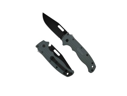 Demko Knives 205-D2-CP-DLC AD20.5 ClipPoint vreckový nôž 8 cm, čierna, šedá, Grivory