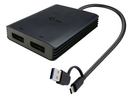 i-tec USB-A/USB-C Dual 4K DP Video adaptér