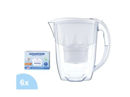 Aquaphor Amethyst bílá filtrační konvice + 6 ks filtru Maxfor B100-25