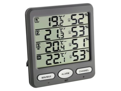 30.3054.10 TFA KLIMA-MONITOR FUNK bezdrôtový teplomer s vlhkomerom s 3 čidlami