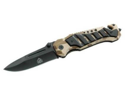 Puma 306312 vreckový záchranársky nôž 9 cm, kamufláž, hliník, rezač pásov