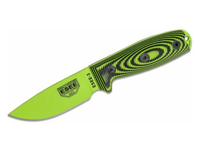 ESEE 3PMVG-007 Model 3 3D Venom Green nôž na prežitie 8,8 cm, G10, zelenočierna, čierne puzdro