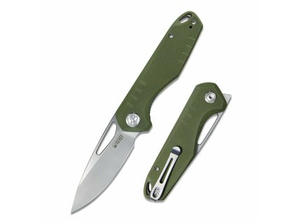Kubey KU324D Doris Green vreckový nôž 8,3 cm, zelená, G10, spona