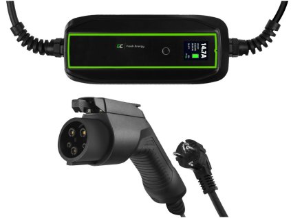 EV17 Green Cell GC EV PowerCable 3.6kW Schuko - Type 1 nabíjačka pre elektromobily a plug-in hybridy