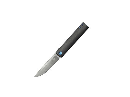 FOX Knives FX-543 DBL Chnops vreckový nôž 7,5 cm, damašek, šedá, modro-fialová, titán