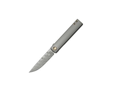 FOX Knives FX-543 DBB Chnops vreckový nôž 7,5 cm, damašek, titán, šedá, bronzová