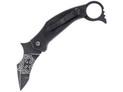FOX Knives FX-653 MOA Wihongi taktický vreckový nôž karambit 7 cm, celočierny, G10, nylonové puzdro