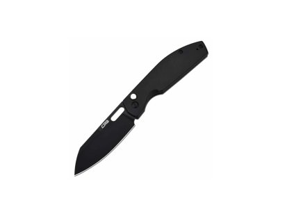 CJRB J1929B-BST Ekko Steel Black vreckový nôž 8,2 cm, Buttonlock, celooceľový, celočierny