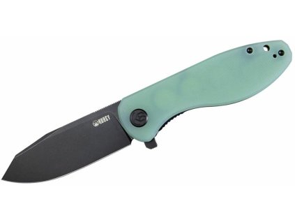 Kubey KU358D Master Chief vreckový nôž 8,7 cm, čierna, bledozelená Jade, G10, spona