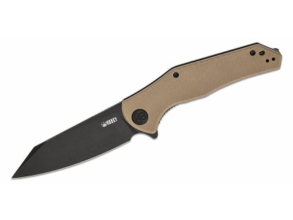 Kubey KU158J Flash vreckový nôž 9,8 cm, čierna, hnedá Tan, G10, spona