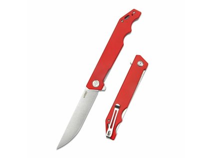 Kubey KU253F Pylades Red vreckový nôž 11,8 cm, červená, G10, spona