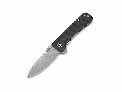 QSP Knife QS131-A Hawk Laminated vreckový nôž 8,2 cm, damašek, uhlíkové vlákno, mramorový vzor