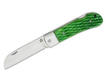 QSP Knife QS128-B Worker Green Bone vreckový nôž 8,8 cm, zelená, kosť, oceľ