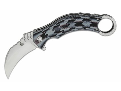 QSP Knife QS120-E Eagle Black/Grey vreckový nôž - karambit 7,7 cm, satin, čierno-šedá, G10