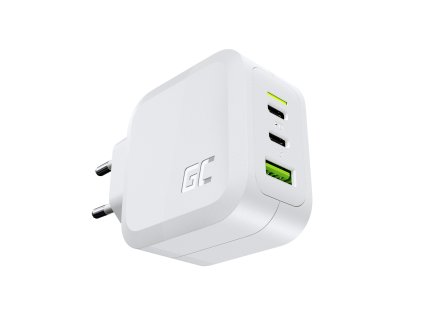 CHARGC08W Green Cell White 65W GaN GC PowerGan mains charger for Laptop, MacBook, Phone, Tablet, Nin