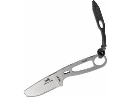 ESEE Imlay záchranársky nôž 5,9 cm, celooceľový, Stonewash, čierne plastové puzdro, pripínanie