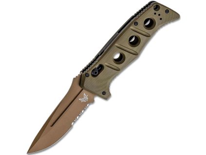 Benchmade 2750SFE-2 Sibert automatický taktický nôž 9,6 cm, hnedá, zelená, G10, nylonov puzdro