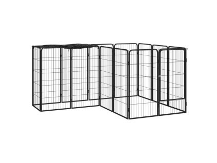Multidom Ohrádka pre psov 14 panelov čierna 50x100 cm práškovaná oceľ