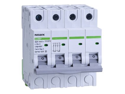 Jistič DC NOARK 111573 EX9BP 6 kA pro PV, char. C, 32 A, 1000 V DC, 4pól